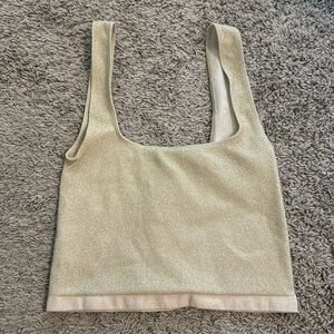 Anthropologie Bra Tank Shimmery Gold S/M
